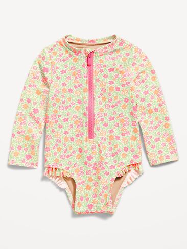 قطعة واحدة للسباحة Rashguard بأكمام طويلة من Old Navy للأطفال - زهور Ditsy in Saudi Arabia