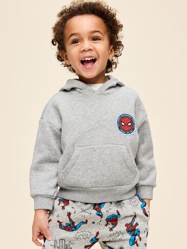هودي برسومات Old Navy Old Navy x Marvel Spider-Man للجنسين للأطفال الصغار - رمادي منقط in Saudi Arabia
