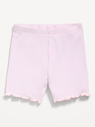 شورت راكبي الدراجات النارية ذو حافة الخس من Old Navy للفتيات الصغيرات - أرجواني ثلجي in Saudi Arabia