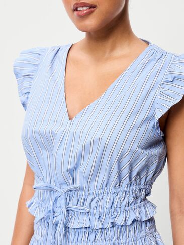 بلوزة من قماش البوبلين بأكمام رفرفة من Old Navy - شريط أبيض وأزرق in Saudi Arabia