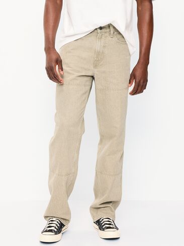 بنطال جينز كاربنتر فضفاض بركبة مزدوجة من التسعينيات من Old Navy - كاكي عتيق in Saudi Arabia