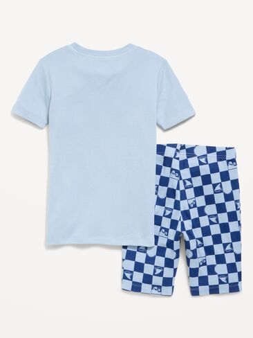 طقم بيجامة برسومات محايدة للجنسين من Old Navy للأطفال - شامبراي سكاي in Saudi Arabia