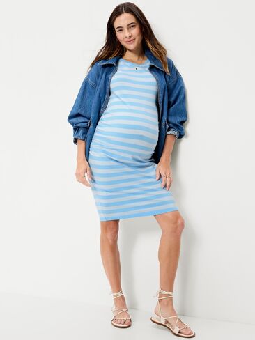 Old Navy Maternity Short-Sleeve Bodycon Dress - Blue in Saudi Arabia