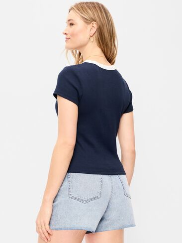 Old Navy Snug Crop T-Shirt - Arctic Depth in Saudi Arabia