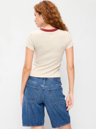 Old Navy Snug Crop T-Shirt - Wish Bone in Saudi Arabia