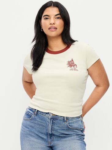 Old Navy Snug Crop T-Shirt - Wish Bone in Saudi Arabia