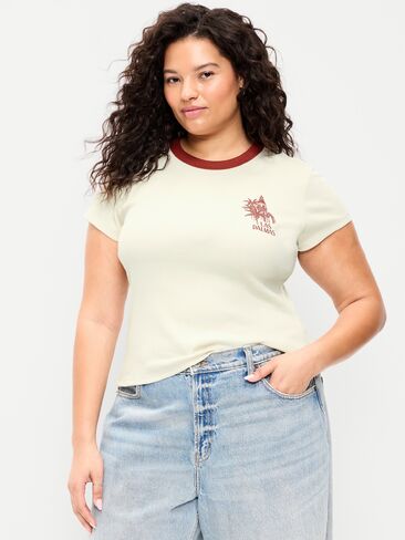 Old Navy Snug Crop T-Shirt - Wish Bone in Saudi Arabia