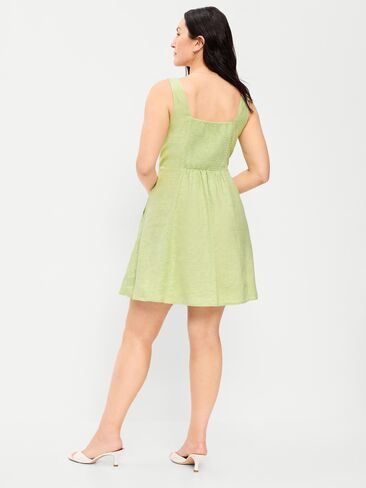 Old Navy Fit & Flare Linen Mini Dress - Coriander in Saudi Arabia