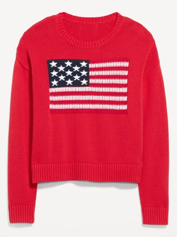 Old Navy Seaside Cotton Long-Sleeve Flag Sweater - Red Buttons in Saudi Arabia