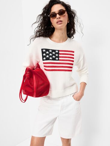 Old Navy Seaside Cotton Long-Sleeve Flag Sweater - Sea Salt in Saudi Arabia