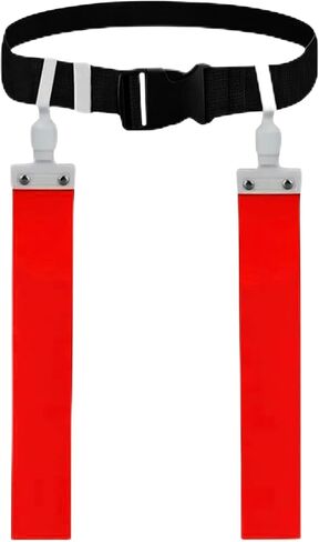 TEYS Flag Football Belts, Adjustable Waist for Youth & Adults, 1 Belt & 2 "POP" - Popper Flags, Heavy Duty Equipment for Game in Kuwait