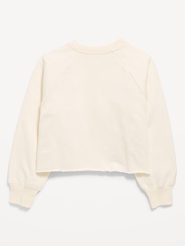 سويت شيرت قصير بأطراف دانتيل فرينش تيري للبنات من Old Navy - Creme De La Creme in Saudi Arabia