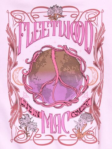 هودي بغطاء للرأس برسومات كبيرة الحجم من Old Navy Fleetwood Mac™ للبنات - أرجواني ثلجي in Kuwait