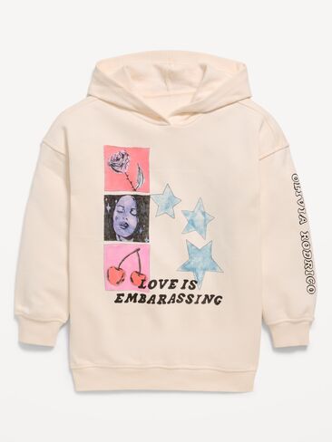 سترة بغطاء للرأس برسوم كبيرة الحجم من Old Navy Olivia Rodrigo™ للبنات - Creme De La Creme in Saudi Arabia