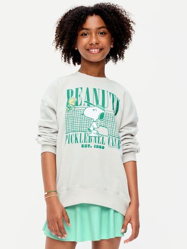 سويت شيرت تونيك برسومات كبيرة الحجم للبنات من Old Navy Peanuts™ Snoopy - رمادي فاتح مرقش in Saudi Arabia