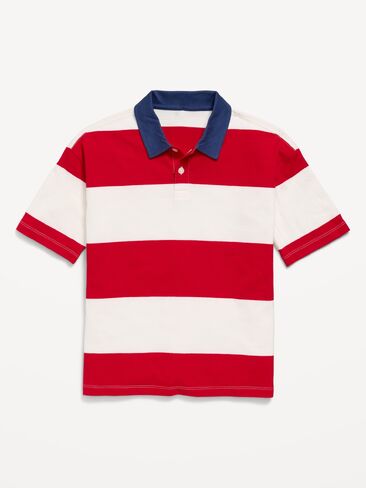 قميص بولو كبير الحجم بأكمام قصيرة للأولاد من Old Navy - أزرار حمراء in Saudi Arabia