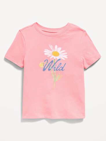 تي شيرت برسومات بأكمام قصيرة من Old Navy للفتيات الصغيرات - GLADIOLA in Kuwait