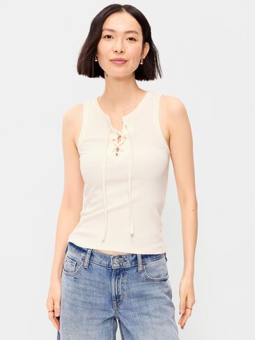 Old Navy Lace-Up Tank Top - Sea Salt in Saudi Arabia
