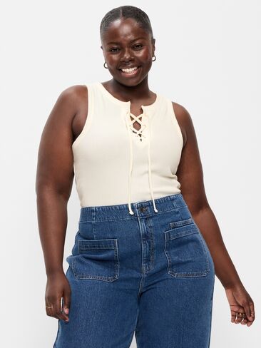 Old Navy Lace-Up Tank Top - Sea Salt in Saudi Arabia