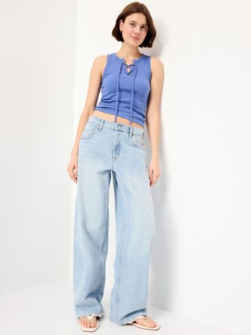 Old Navy Lace-Up Tank Top - Lobelia Blue in Saudi Arabia