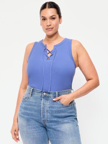 Old Navy Lace-Up Tank Top - Lobelia Blue in Saudi Arabia