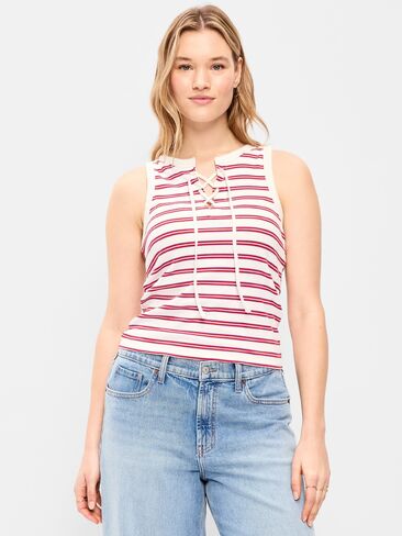 قميص بدون أكمام برباط من Old Navy - شريط أحمر وأزرق in Saudi Arabia