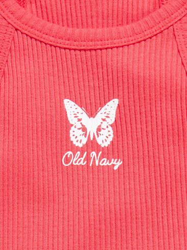 تيشيرت بدون أكمام بطبعة شعار الماركة مضلع للفتيات الصغيرات من Old Navy - كرنفال in Kuwait