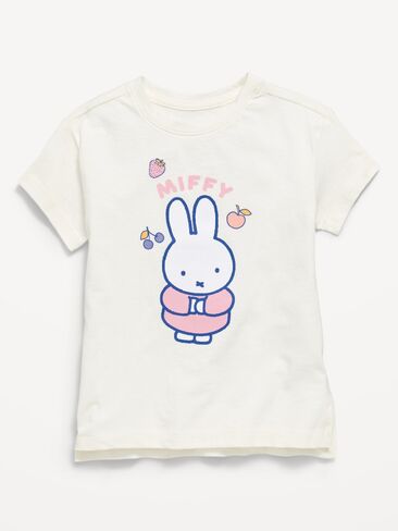 تي شيرت Old Navy Miffy™ برسومات كبيرة الحجم للفتيات الصغيرات - ملح البحر in Kuwait