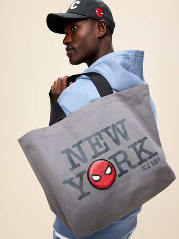 حقيبة حمل كبيرة من Old Navy Old Navy x Marvel Spider-Man - رمادي منقط in Saudi Arabia