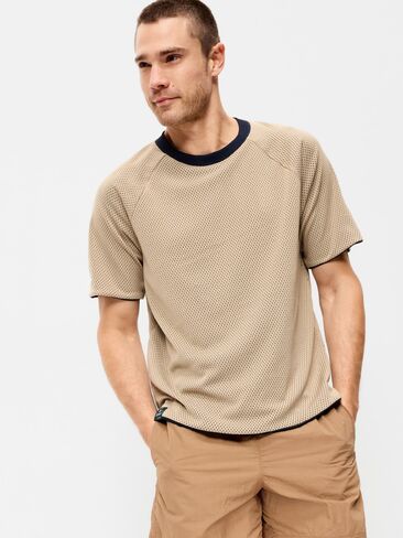 تي شيرت شبكي فضفاض ذو وجهين من Old Navy - باللون الأزرق البحري in Saudi Arabia