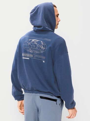 Old Navy Oversized Washed Cropped Hoodie - OBSCURE NIGHT in Saudi Arabia