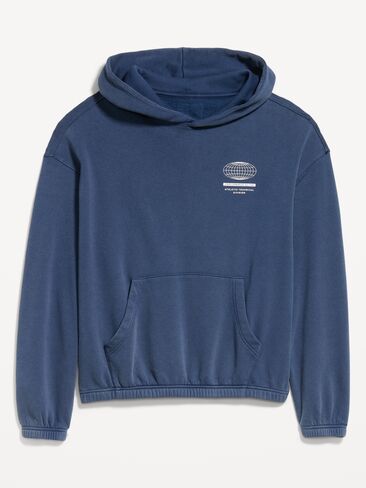 Old Navy Oversized Washed Cropped Hoodie - OBSCURE NIGHT in Saudi Arabia