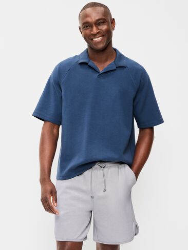بولو Old Navy Dynamic Fleece قصير الأكمام - أزرق باسيفيك in Saudi Arabia