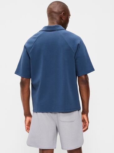 بولو Old Navy Dynamic Fleece قصير الأكمام - أزرق باسيفيك in Saudi Arabia