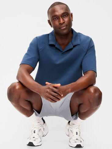 بولو Old Navy Dynamic Fleece قصير الأكمام - أزرق باسيفيك in Saudi Arabia