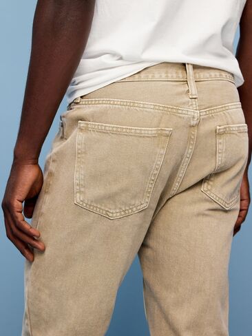 بنطال جينز Old Navy مستقيم وغير قابل للتمدد - كاكي دافئ in Saudi Arabia