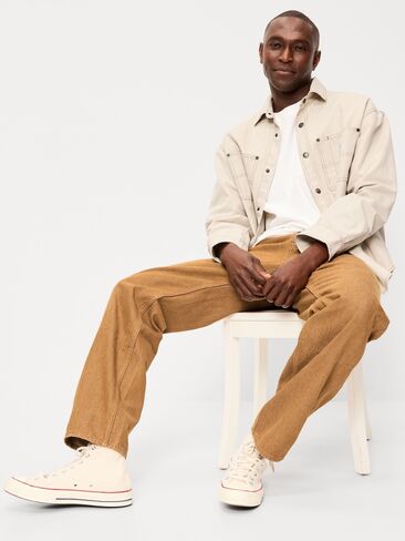 بنطال جينز كاربنتر فضفاض بركبة مزدوجة من التسعينيات من Old Navy - بني فاتح in Saudi Arabia