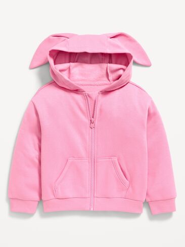 سترة بغطاء للرأس بسحاب كبيرة الحجم من Old Navy للفتيات الصغيرات - أرنب in Saudi Arabia