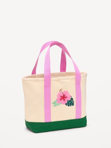 Old Navy Small Graphic Tote Bag - Pink Flower in Saudi Arabia