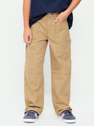 Old Navy Baggy Carpenter Utility Canvas Pants for Boys - TEAKWOOD in Saudi Arabia