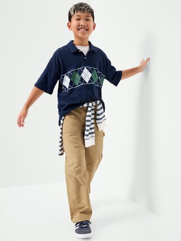 Old Navy Baggy Carpenter Utility Canvas Pants for Boys - TEAKWOOD in Saudi Arabia
