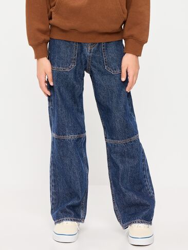 Old Navy Baggy Carpenter Utility Jeans for Boys - Dark Wash in Saudi Arabia
