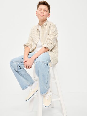 Old Navy Baggy Carpenter Utility Jeans for Boys - Light Wash in Saudi Arabia