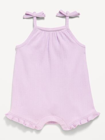 Old Navy Sleeveless Tie-Strap One-Piece Romper for Baby - Lilac Ice in Saudi Arabia