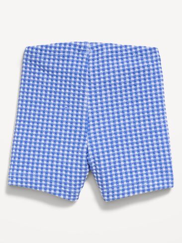 Old Navy Textured Biker Shorts for Toddler Girls - Blue Gingham in Saudi Arabia