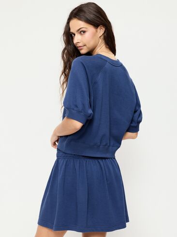 Old Navy Short-Sleeve Cropped Raglan Sweatshirt - Pacific Blue in Saudi Arabia