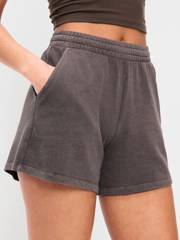 Old Navy Extra High-Waisted Sweat Shorts -- 5-inch inseam - BLACK COFFEE in Saudi Arabia