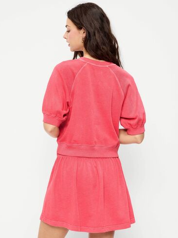 Old Navy Short-Sleeve Cropped Raglan Sweatshirt - Red Buttons in Saudi Arabia