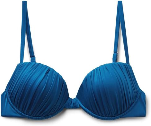 CALZEDONIA Woman's Padded Push-Up Bikini Top Shiny Satin in Saudi Arabia