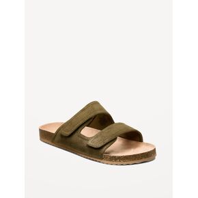 Old Navy Faux-Suede Double-Strap Slide Sandals for Men - Dark Olive in Saudi Arabia